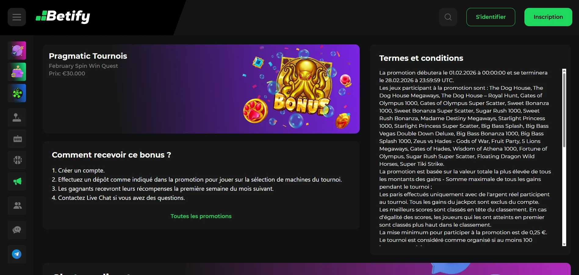 Betify casino code bonus